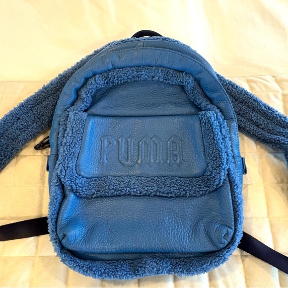 RARE FENTY x Puma Rihanna Mini Faux Sherpa Leather Backpack Blue Vintage 2017 main image 12
